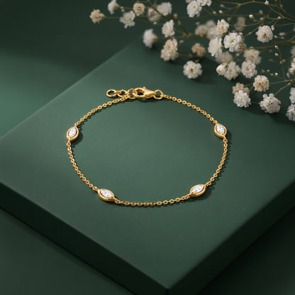 Gold Encircled Glow Lab Grown Diamond Bracelet