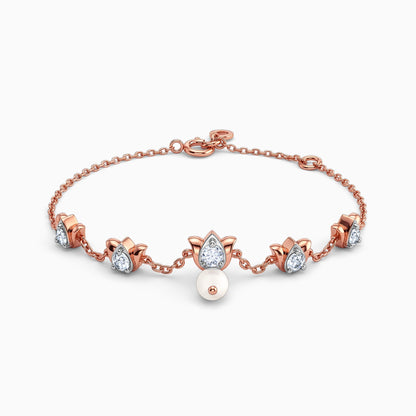 Anushka Sharma Rose Gold Seren Lotus Lab Grown Diamond Bracelet