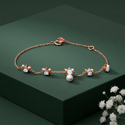 Anushka Sharma Rose Gold Seren Lotus Lab Grown Diamond Bracelet
