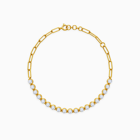 Gold Match Point Lab Grown Diamond Bracelet