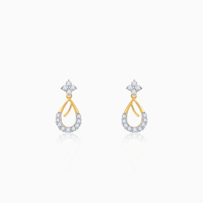 Gold Raindrop Lab Grown Diamond Earrings