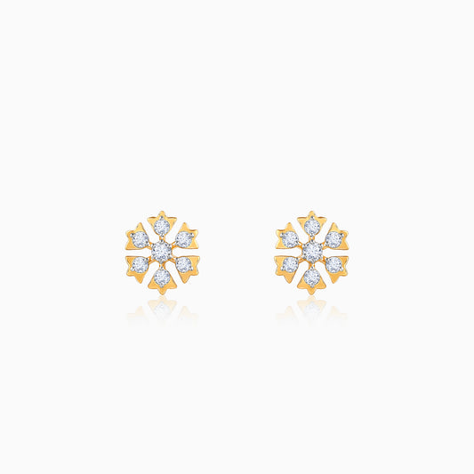 Gold Bloom Bliss Lab Grown Diamond Stud Earrings