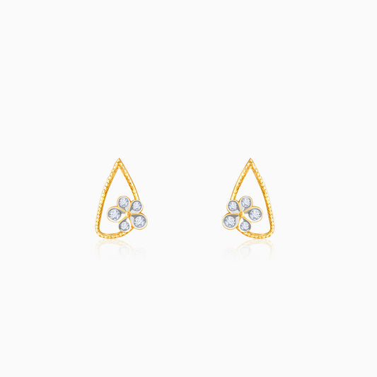 Gold Floral Bloom Lab Grown Diamond Earrings