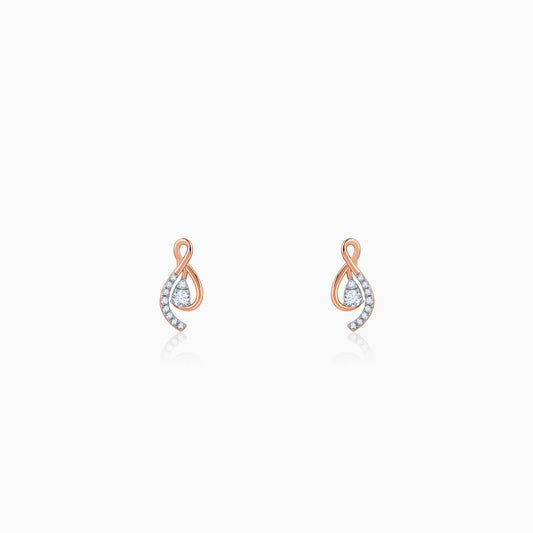Rose Gold Pear Drop Lab Grown Diamond Earrings