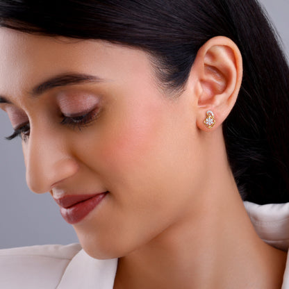 Gold Frostshell Lab Grown Diamond Earrings