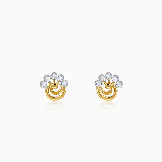 Gold Serenity Floral Lab Grown Diamond Earrings