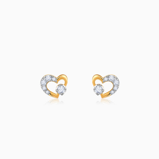 Gold Sweetheart Lab Grown Diamond Earrings