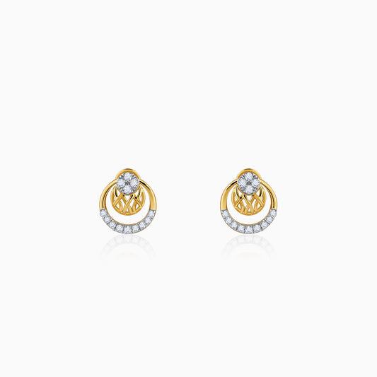 Gold Nightfall Circle Lab Grown Diamond Earrings