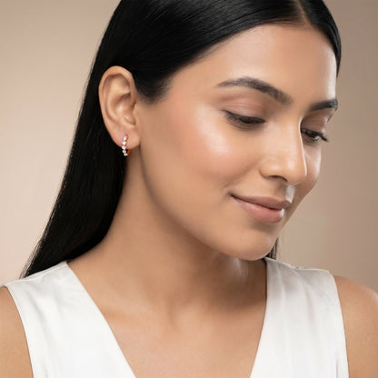 Rose Gold Serin Lab Grown Diamond Hoop Earrings