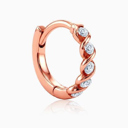 Rose Gold Serin Lab Grown Diamond Hoop Earrings