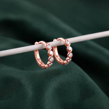 Rose Gold Serin Lab Grown Diamond Hoop Earrings