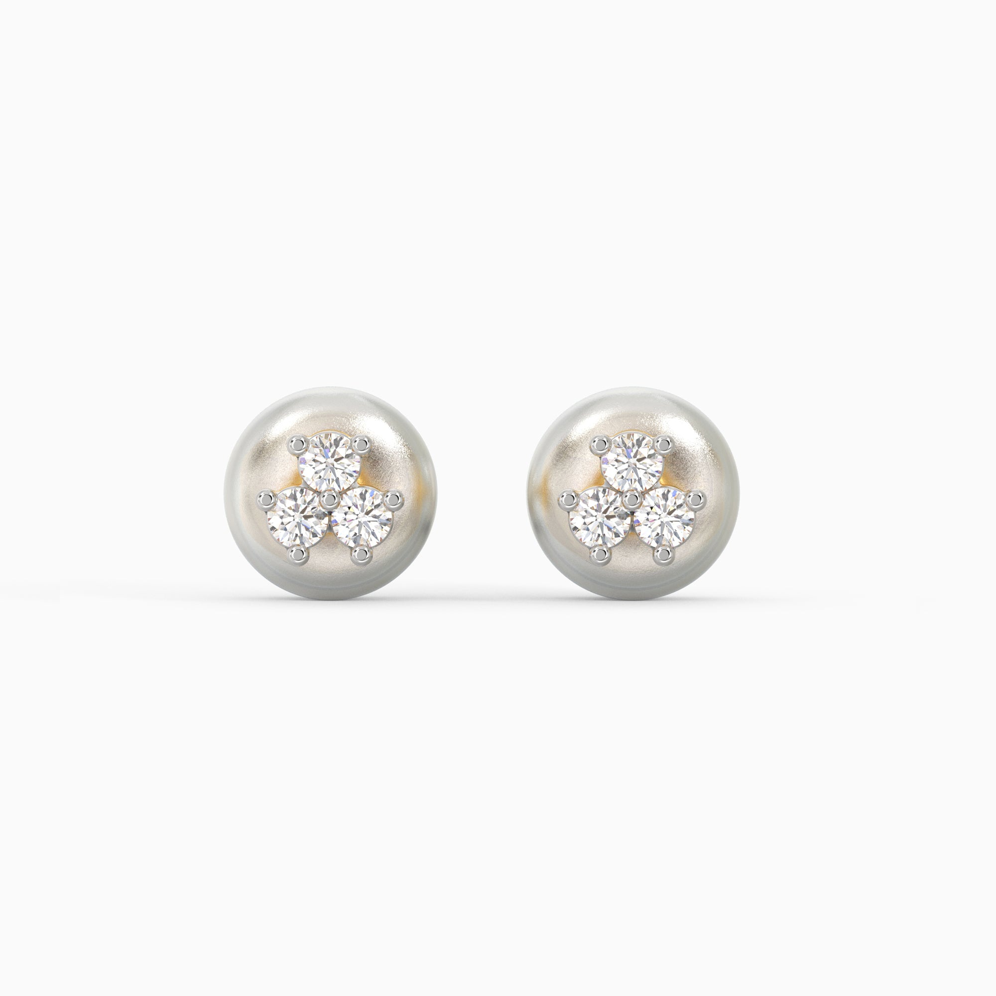 Anushka Sharma Gold Clover Leaf Diamond Stud Earrings