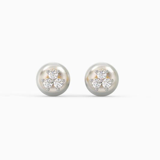 Anushka Sharma Gold Clover Leaf Diamond Stud Earrings