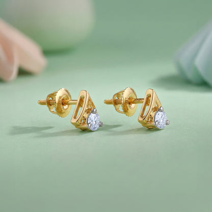 Gold Vow Point Lab Grown Diamond Earrings