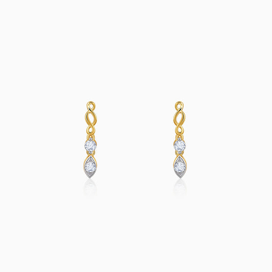 Gold Marquisite Shine Lab Grown Diamond Earrings