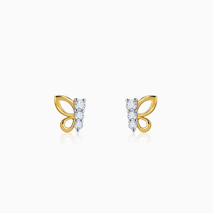 Gold Butterfly Poise Lab Grown Diamond Earrings