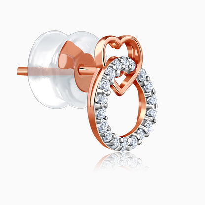 Rose Gold Love Orbit Lab Grown Diamond Earrings