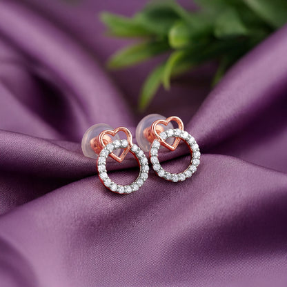 Rose Gold Love Orbit Lab Grown Diamond Earrings