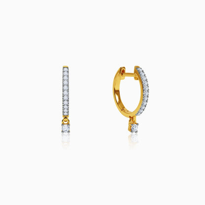Gold Gleaming Lab Grown Diamond Hoop Earrings