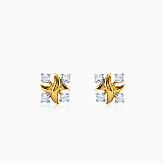 Gold Inspiring Floral Lab Grown Diamond Earrings