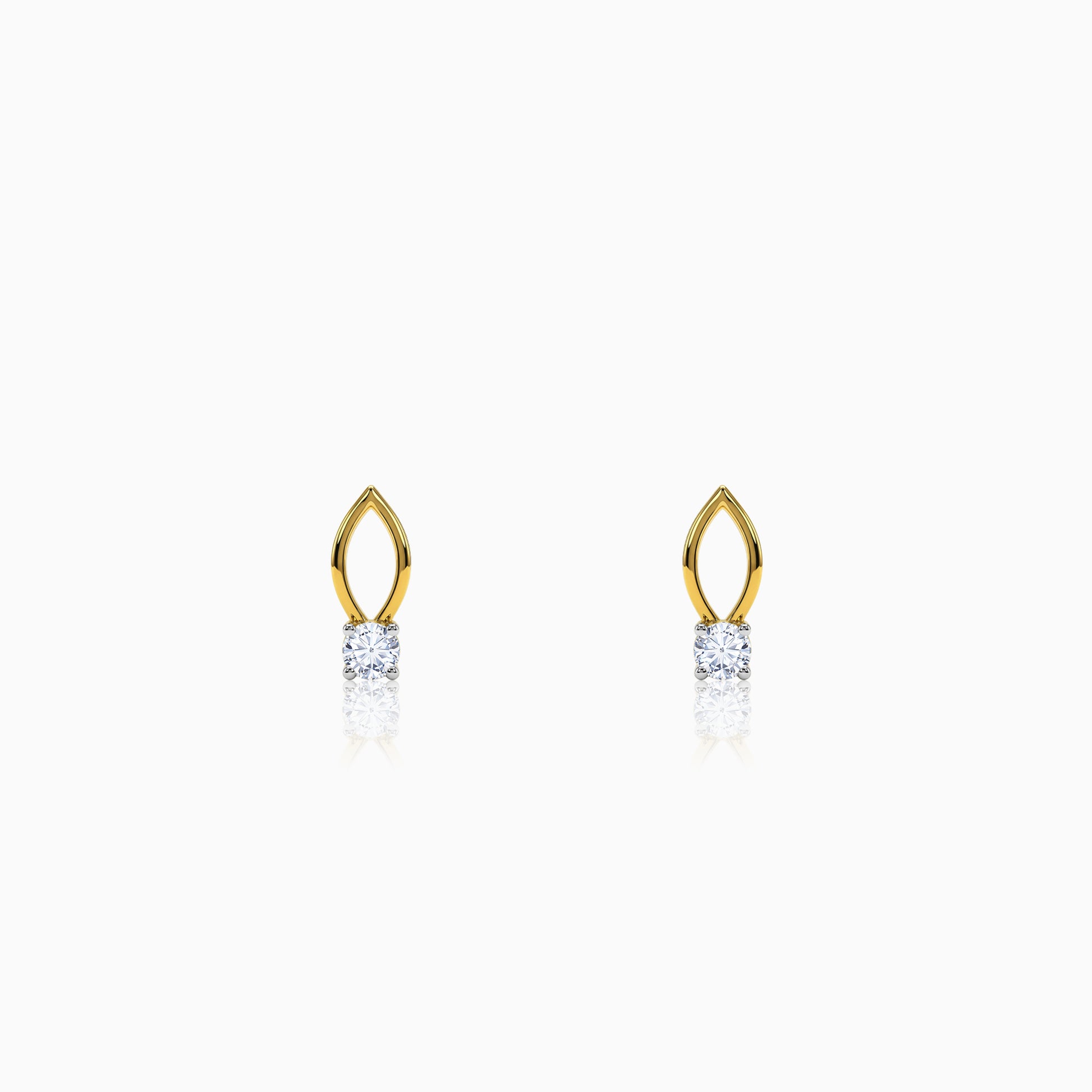 Gold Classic Drip Lab Grown Diamond Studs
