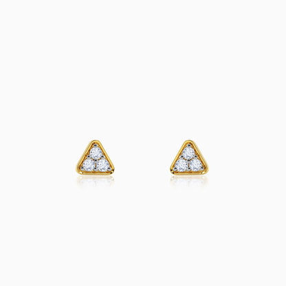 Gold Trigon Lab Grown Diamond Earrings
