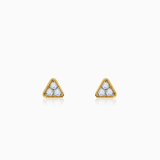 Gold Trigon Lab Grown Diamond Earrings