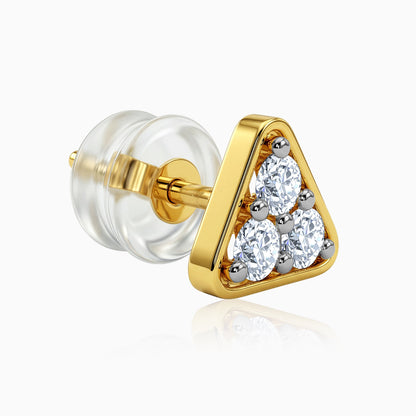 Gold Trigon Lab Grown Diamond Earrings