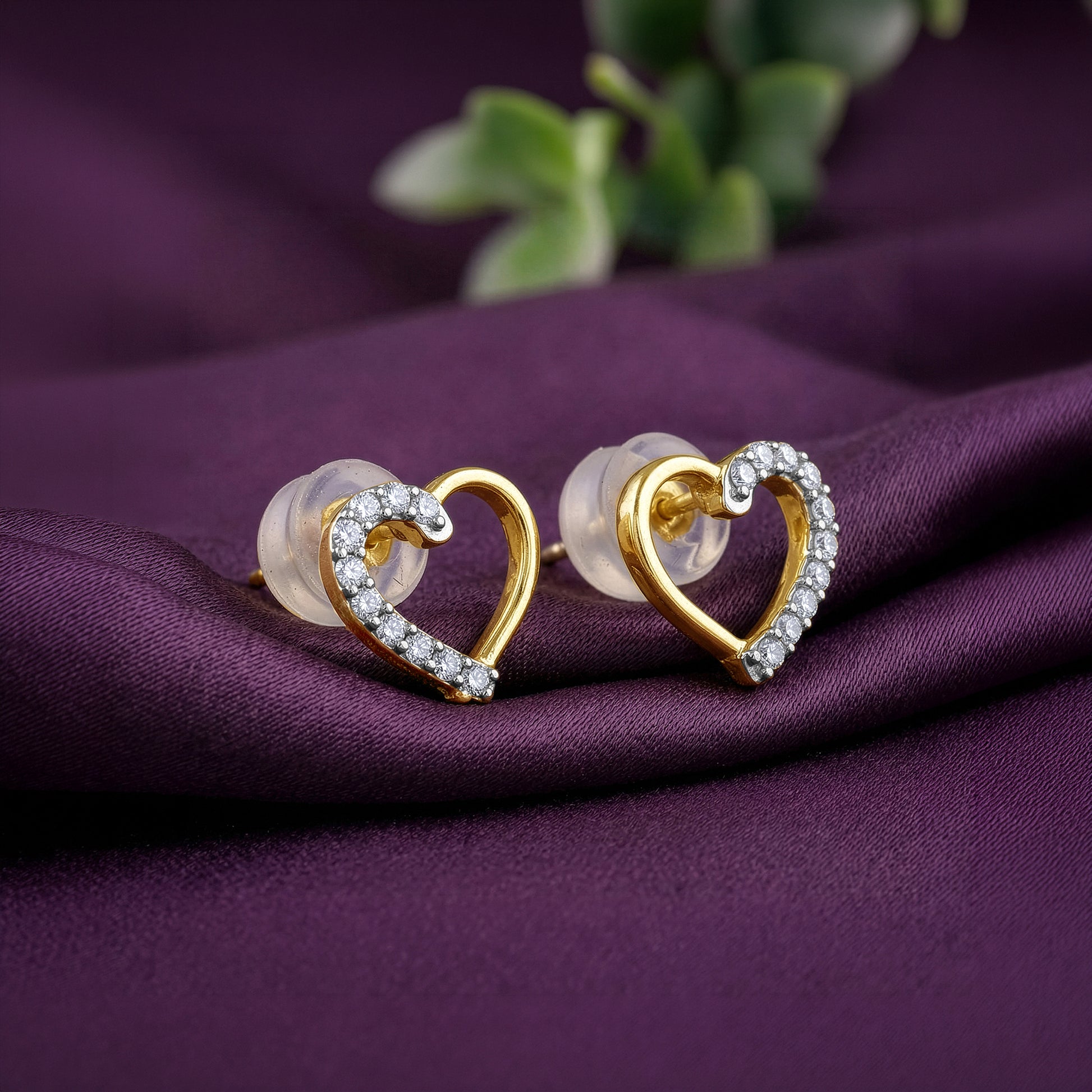 Gold Luminous Hearts Lab Grown Diamond Earrings