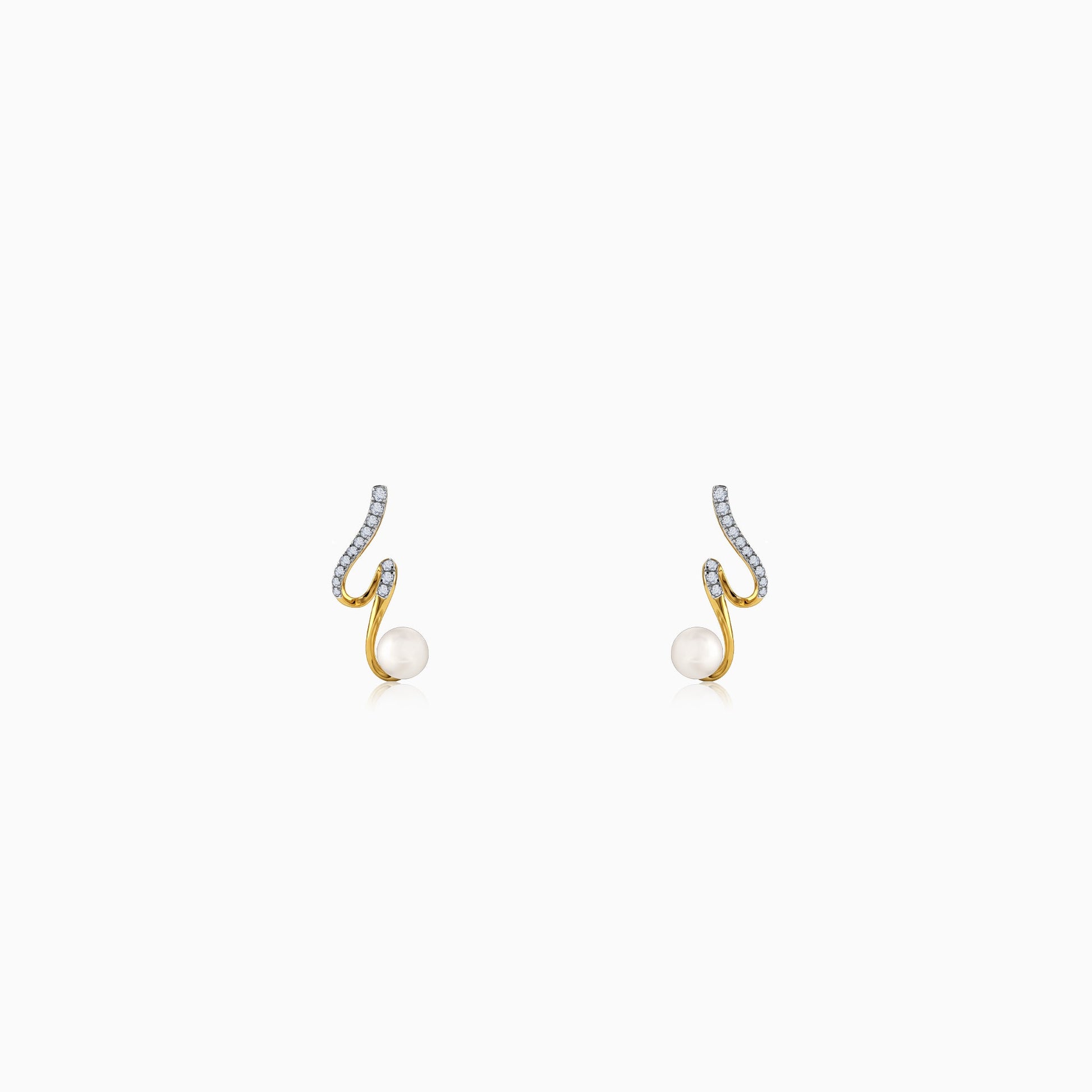 Gold Swirl and Soul Lab grown Diamond Earrings