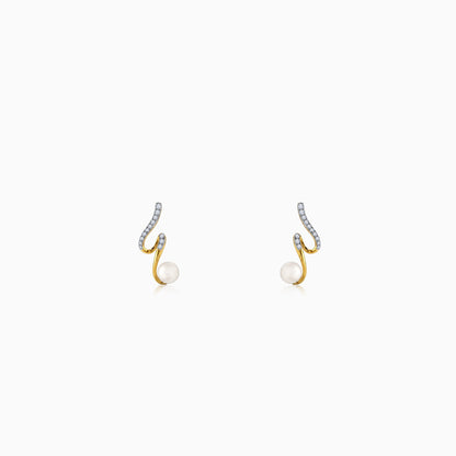 Gold Swirl and Soul Lab grown Diamond Earrings