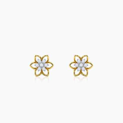 Gold Sweet Flower Lab Grown Diamond Earrings