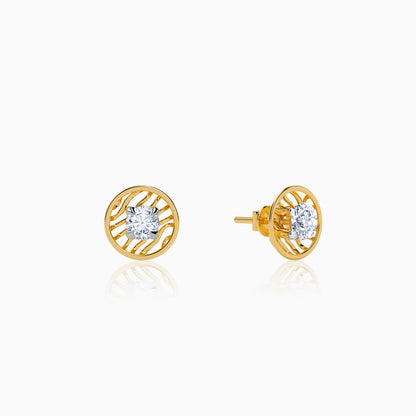 Gold Threaded Orbit Lab Grown Diamond Earrings