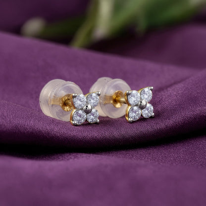 Gold Fresh Bloom Lab Grown Diamond Earrings