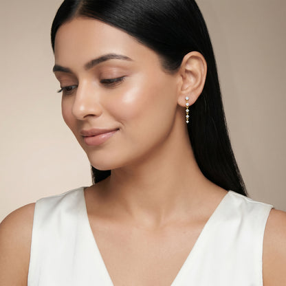 Anushka Sharma Gold Falling Light Lab Grown Diamond Earrings