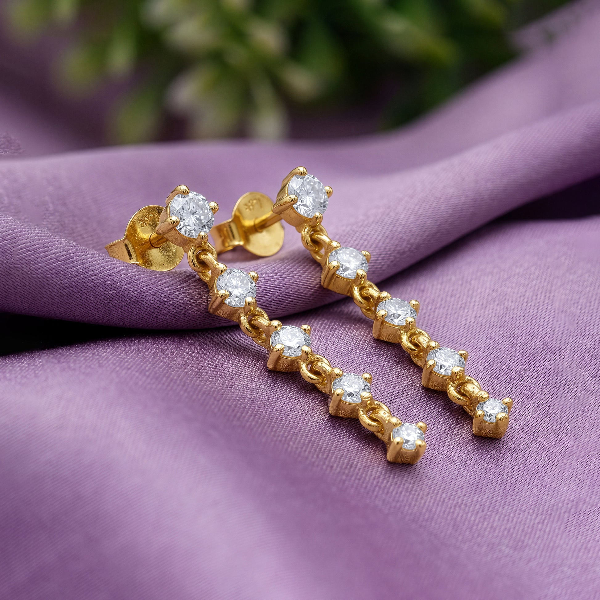 Gold Falling Light Lab Grown Diamond Earrings