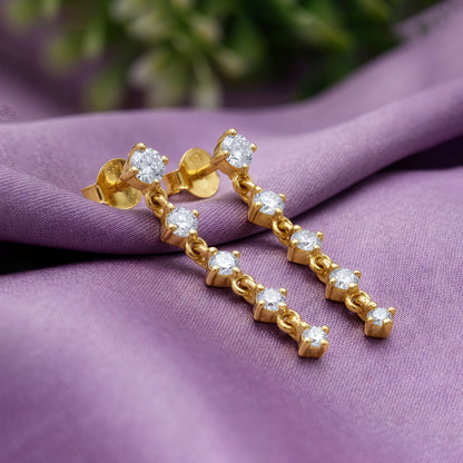 Gold Falling Light Lab Grown Diamond Earrings