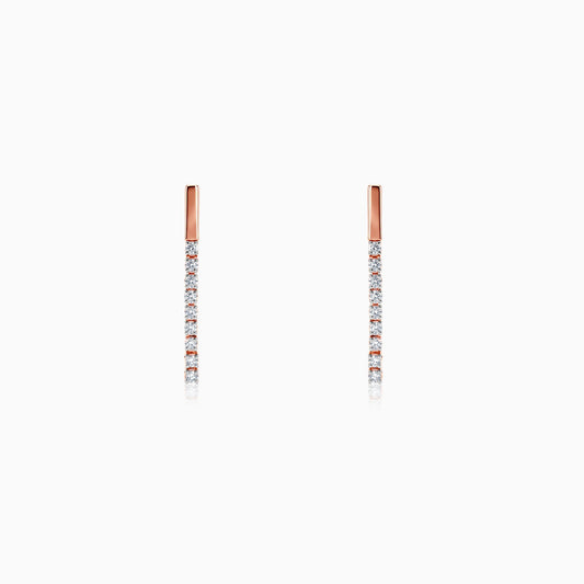 Anushka Sharma Rose Gold Skyline Drop Lab Grown Diamond Earrings