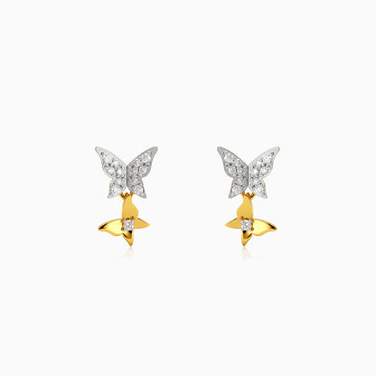 Gold Sparkling Butterfly Lab Grown Diamond Earrings