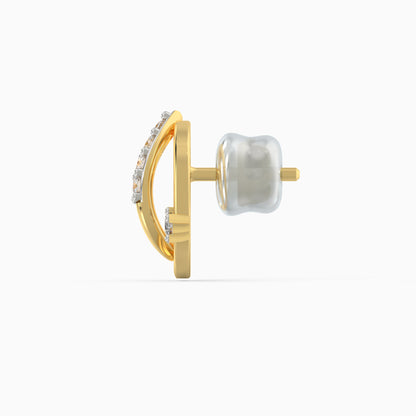 Gold Orb Diamond Earrings