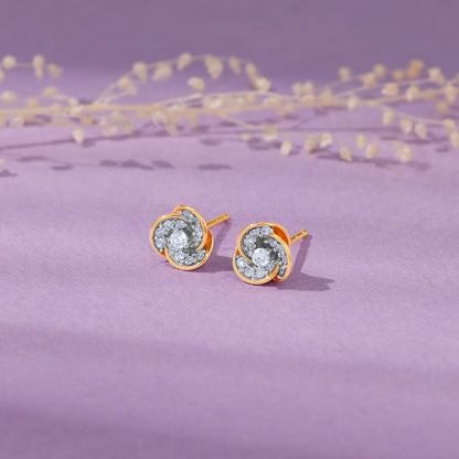 Gold Flora Diamond Earrings