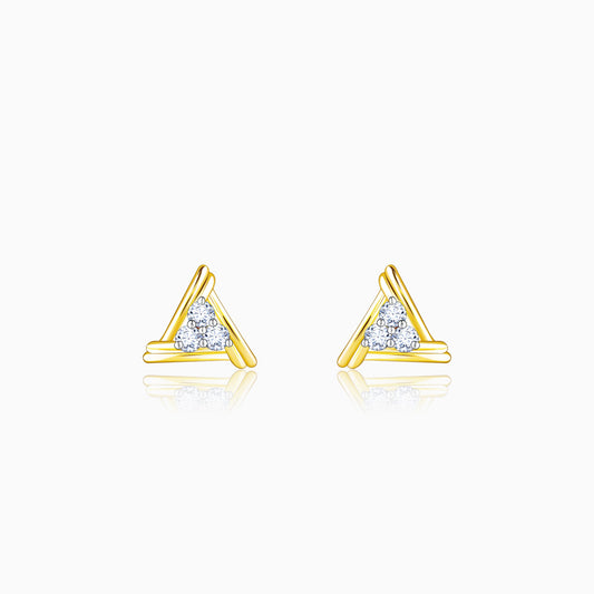 Anushka Sharma Gold Geometric Trio Diamond Earrings
