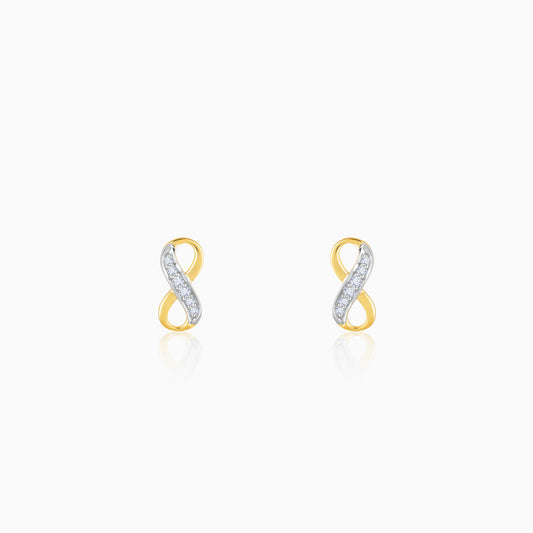 Gold Infinity Grace Lab Grown Diamond Stud Earrings