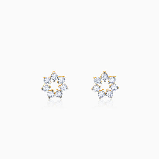 Gold Aureole Diamond Studs