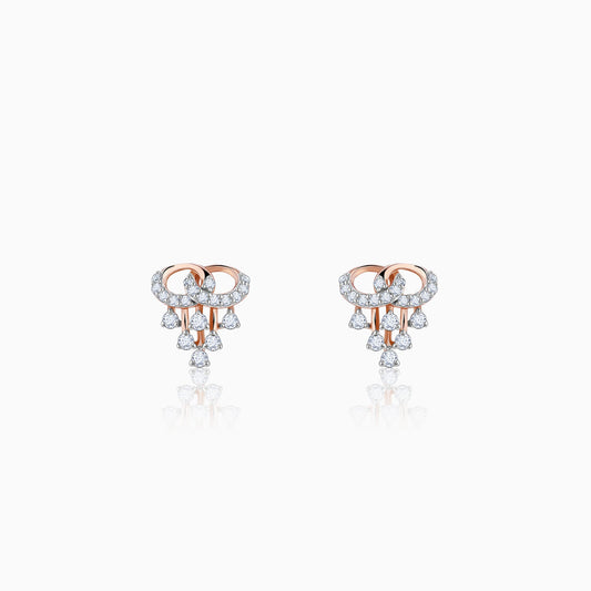 Rose Gold Royal Diamond Stud Earrings