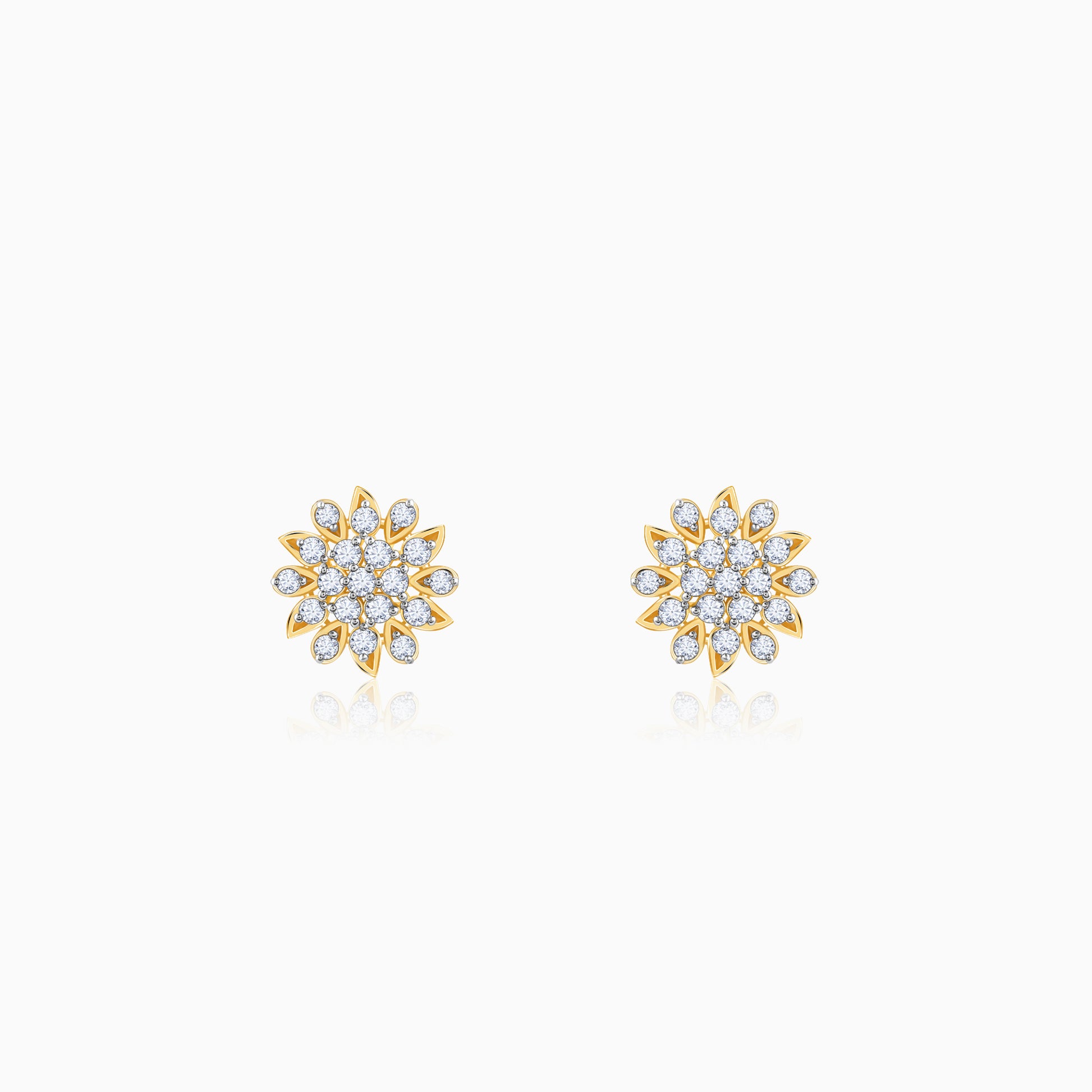 Gold celestial earrings with lab diamonds