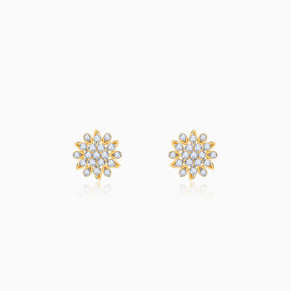 Gold celestial earrings with lab diamonds