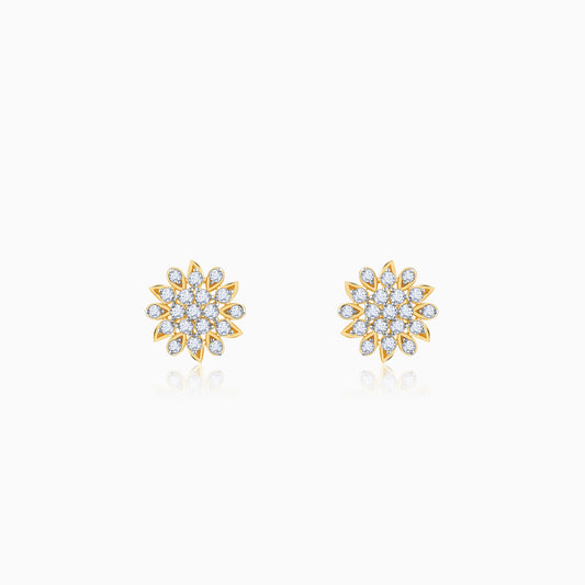 Gold celestial earrings with lab diamonds
