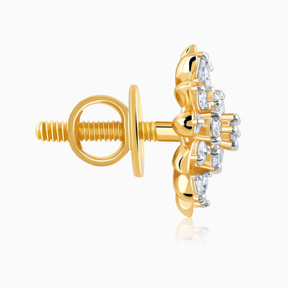 Gold Radiant Blossom Diamond Earrings