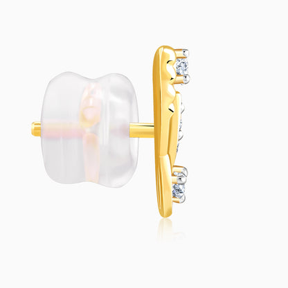Gold Butterfly Lab Grown Diamond Studs